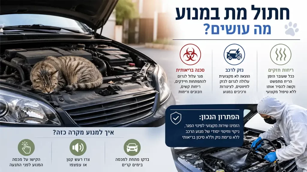 חתול מת במנוע